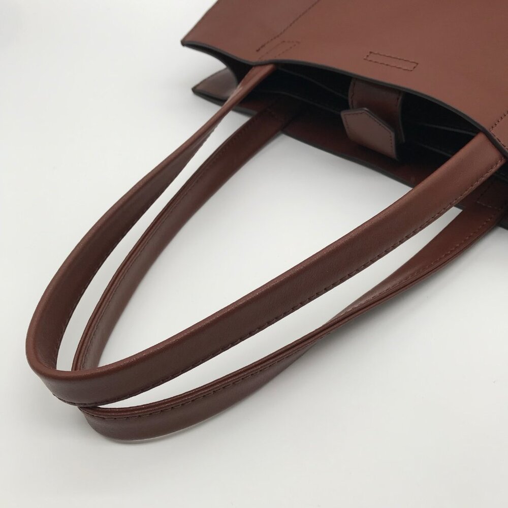 Banana Republic Real Leather Brown Portfolio Large Tote Purse - Picture 11 of 12